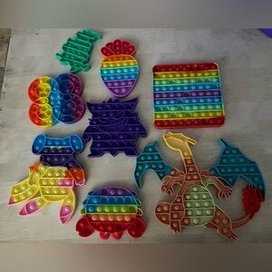 8 Popping Fidget Bubble Sensory Pop It Popper Toys Silicone